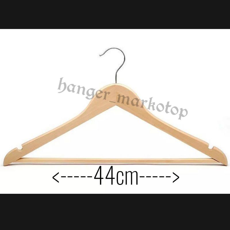 Hanger kayu palang dewasa(wood)warna natural gantungan baju(isi 1 pcs )