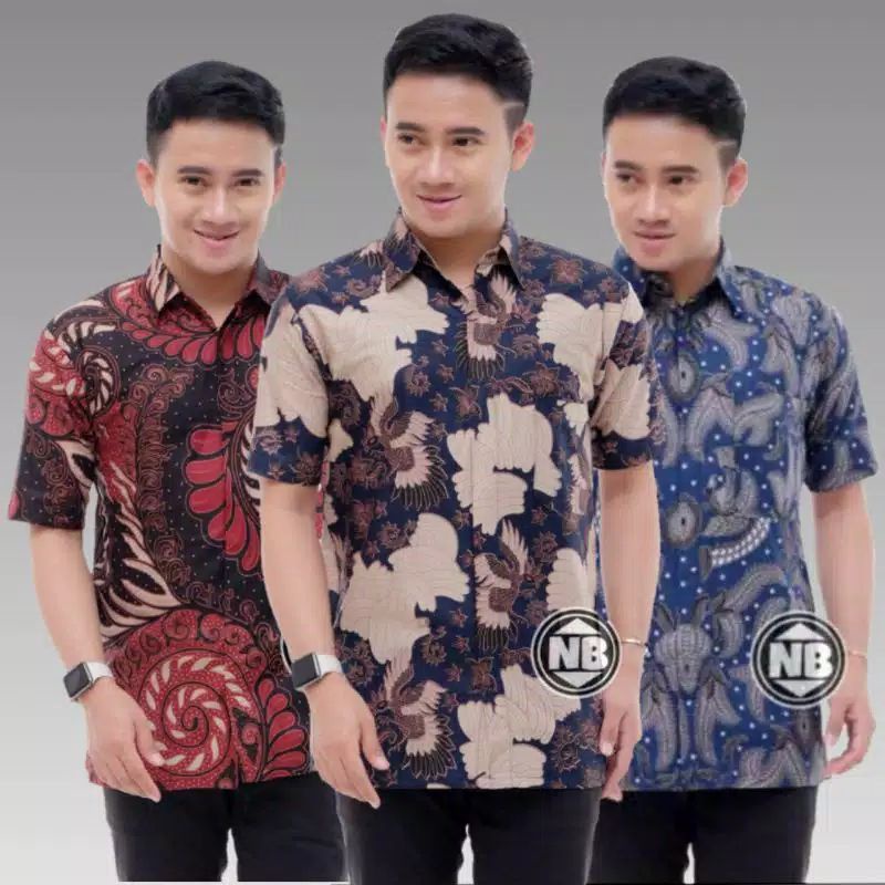 022 Zahira Batik HRB026 Kenongo Hem Kemeja Batik Pria Lengan Pendek