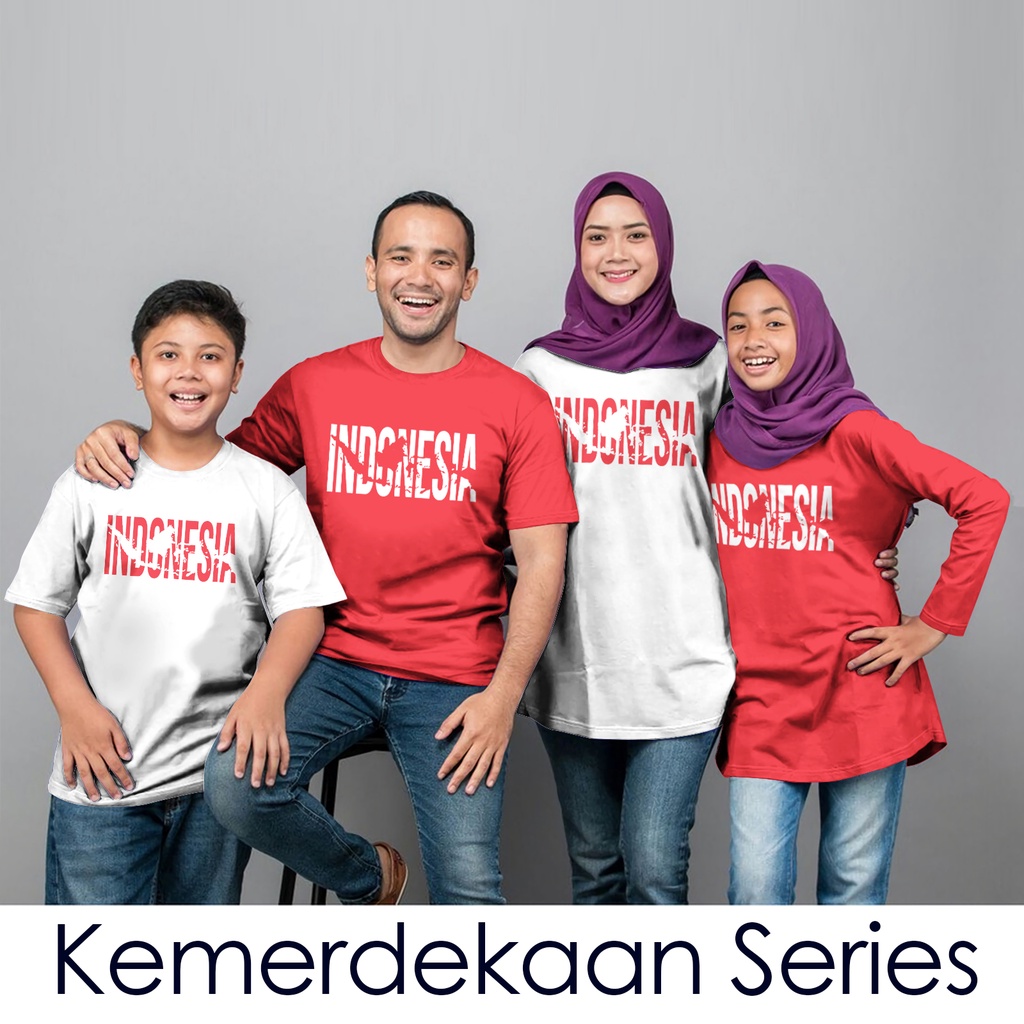 Kaos Family Couple Agustusan Kemerdekaan Indonesia Motif Pulau Indonesia Kaos Keluarga Laki Laki Perempuan Kaos Anak Dan Dewasa Lengan Pendek dan Lengan Panjang