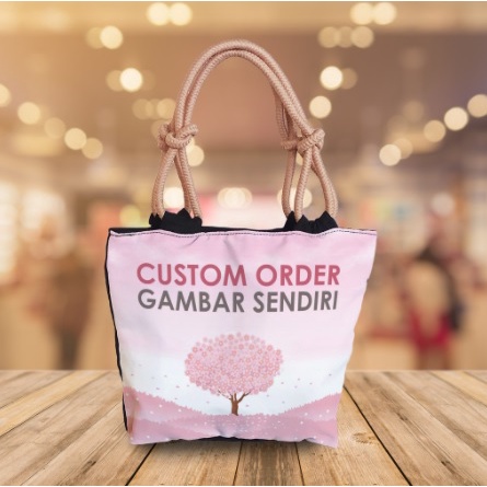 [ CUSTOM ] Tas Tote Bag Tali Sumbu Gambar / Foto Sendiri