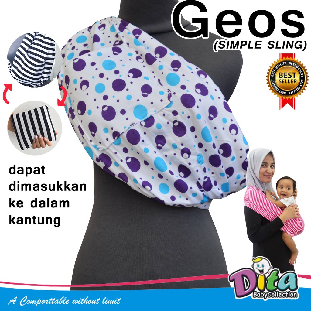 (TIDAK BOLAK BALIK)Premium geos gendongan kaos geos baby  gendongan samping