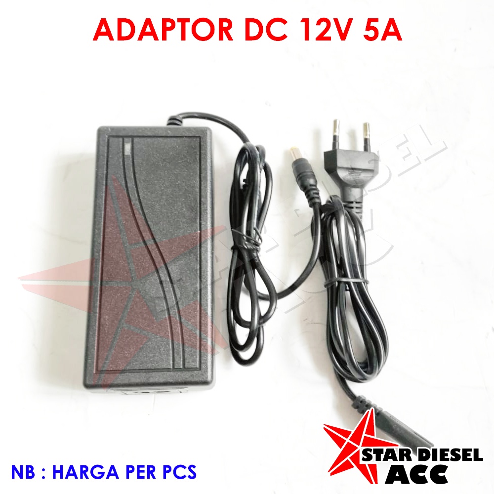 ADAPTOR AC TO DC 12 VOLT 5 AMPERE ADAPTOR DC 12V 5A =