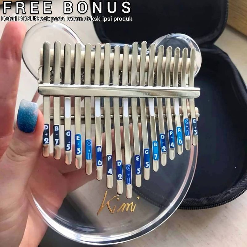KALIMBA KIMI ACRYLIC THUMB PIANO 17 KEYS ORIGINAL WITH BARCODE ✅