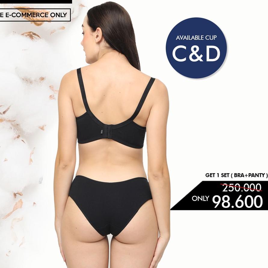 Bra dan Panty  Celana Dalam  Pierre Cardin Natural Cotton Set 607-60004 Lembut dan Nyaman リ