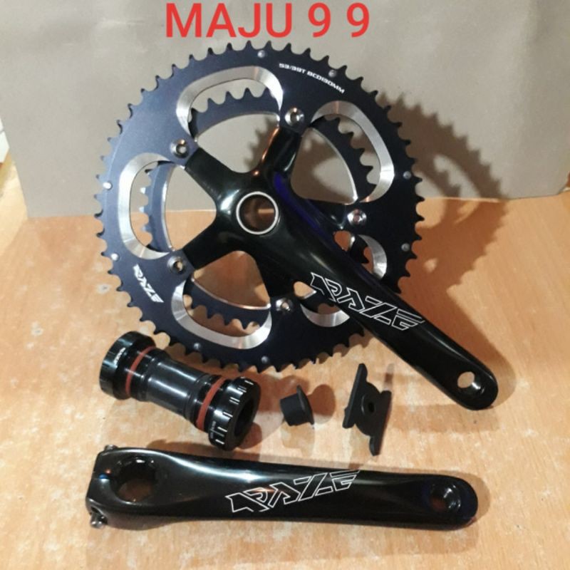 CRANK SET/CRANKSET RAZE DOUBLE 53/39T BCD 130 5 BAUT ARM 170 MM HOLLO 2 ALLOY ORIGINAL