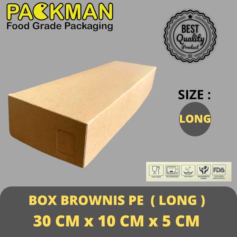 

KOTAK DUS KUE BROWNIS LONG / BOX ROTI CAKE 30x10x5 - LAMINASI PE