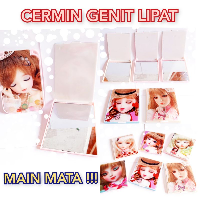 CERMIN LIPAT GENIT BISA MAIN MATA KACA CERMIN LIPAT TRAVELING CERMIN MINI CERMIN AJAIB