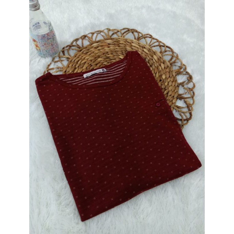 ☑️Kaos Atasan Phenomenal Bintik Full Merek M.L.XL.XXL-Maroon