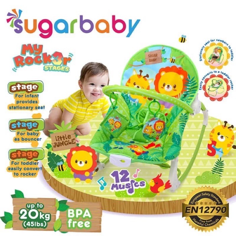 Sugar Baby My Rocker 3 Stages - Little Jungle (Green)