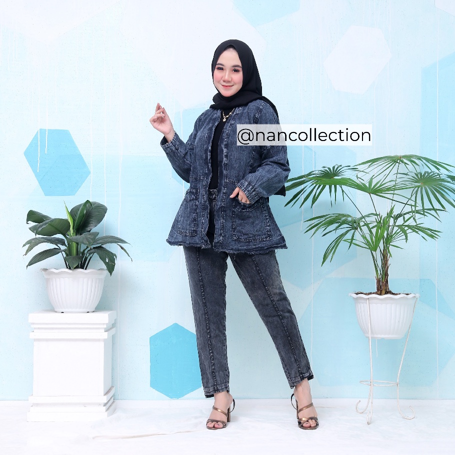 CARDIGAN JEANS WANITA // OUTER JEANS SNOW BEST SELLER