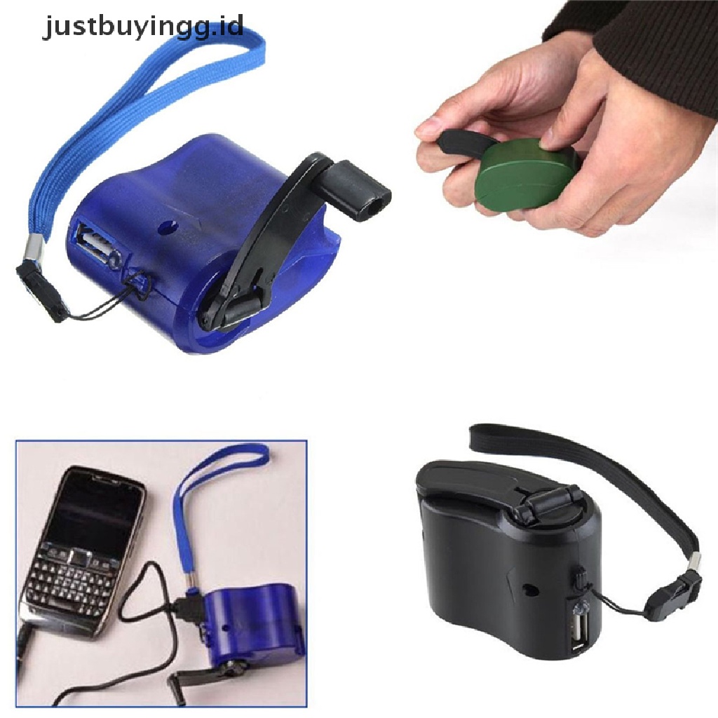 (Justbuyingg.Id) Charger Dinamo Manual Usb Untuk Hp / Mp4 / Pda Pop Id