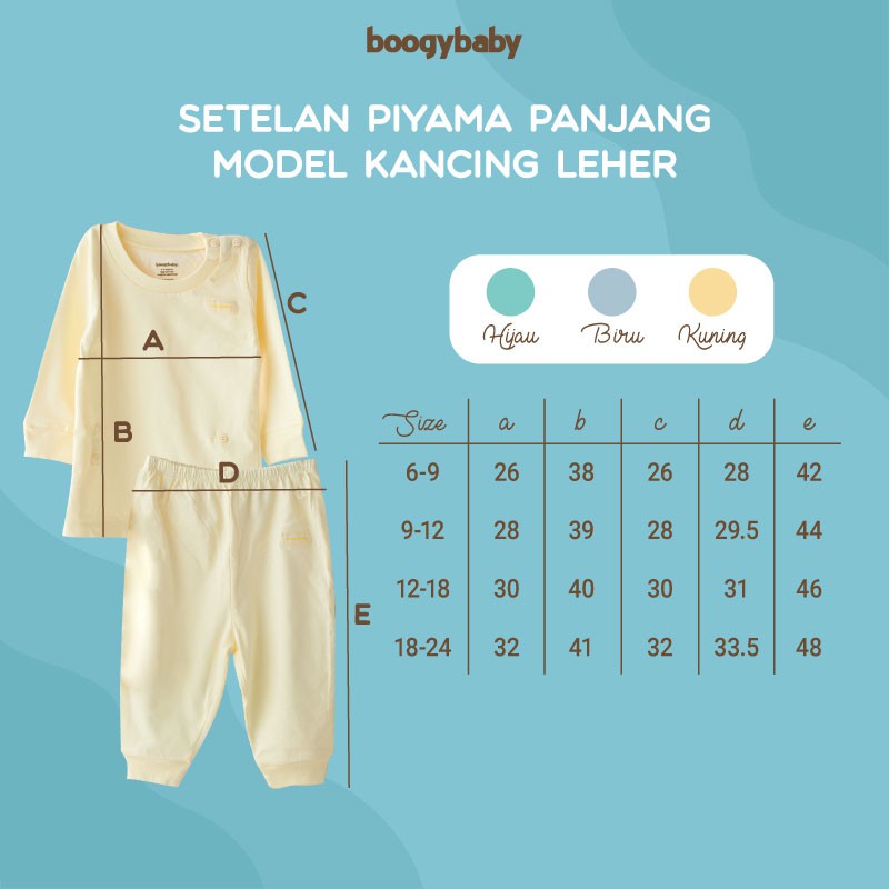 Setelan Oblong Panjang 6-9 9-12 Bayi Anak Long Top - Trouser Boogybaby