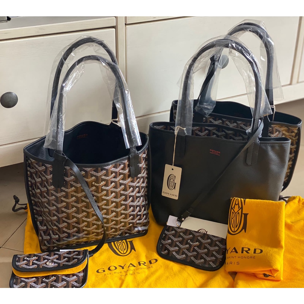 New Goyard anjou mini black (db, pouch, copy rec)