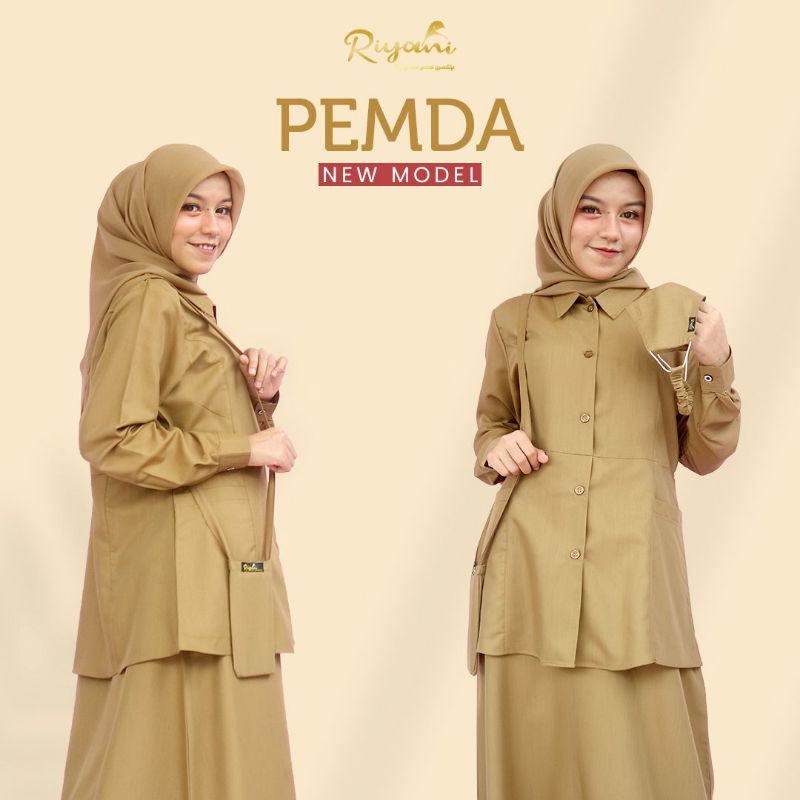 Pemda New Model by Riyani/seragam pemda pns/seragam dinas pns/seragam pemda wanita/gamis pemda/gamis