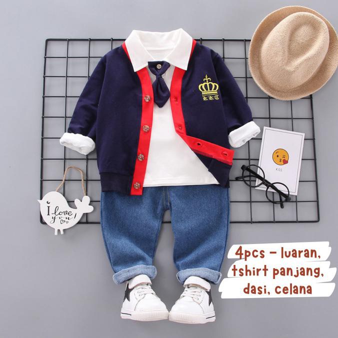 BAJU KEMEJA BAYI ANAK COWO LAKI JAS CARDIGAN KOREAN STYLE IMPORT 2307