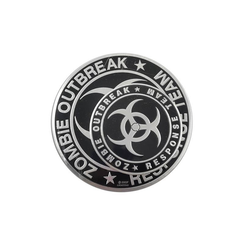 1pc Stiker Emblem Logo Resident Evil Zombie Outbreak Biohazard Bahan Aluminum Untuk Mobilmotor