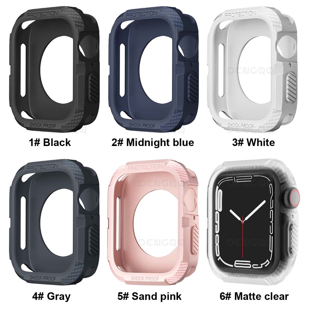 sarung jam tangan tahan goncangan TPU lembut (tanpa layar) kompatibel untuk Apple Watch 45mm 41mm 44mm 40mm 42mm 38mm seri 8/7/SE/6/5/4/3/2/1