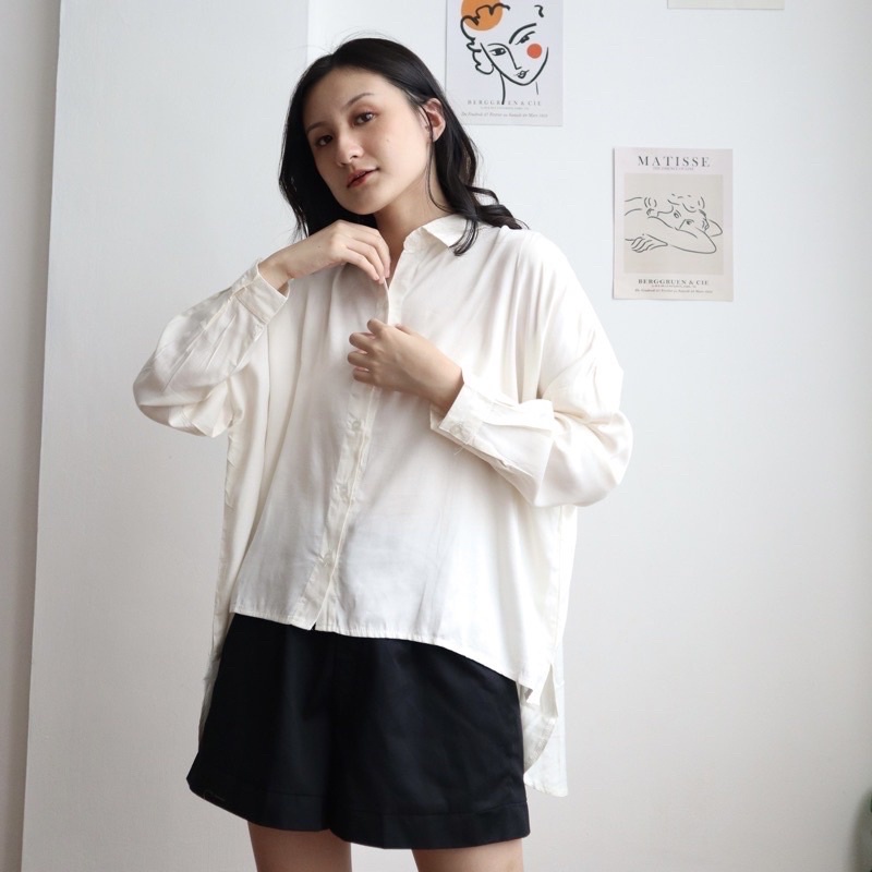 BEFAST - ZRD OOTD Kemeja ALIYA / Oversized Shirt Ae Ri Kemeja Oversize / Kemeja Jumbo Wanita / Atasan Lengan Panjang / Kemeja Casual Wanita / Pakaian Kerja / Kemeja Oversize Trendy / Teralris / Kemeja Polos Formal / Termurah