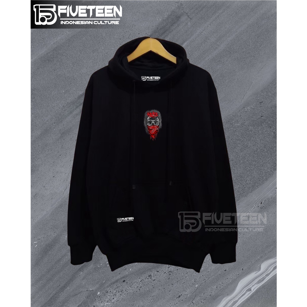 hoodie pria distro original brand tebal 15fifteen warna hitam gambar badut sweater cowok dan cewek terbaru 2022 zipper hoodie pria bahan tebal