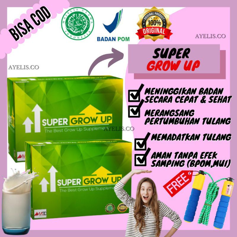 

[BAYAR DITEMPAT] SUPER GROW UP PENINGGI BADAN KALSIUM ZINC SUSU PENINGGI ORIGINAL
