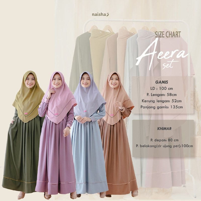 Dress Syari Gamis Set Khimar Aeera Original By Naisha Hijrah