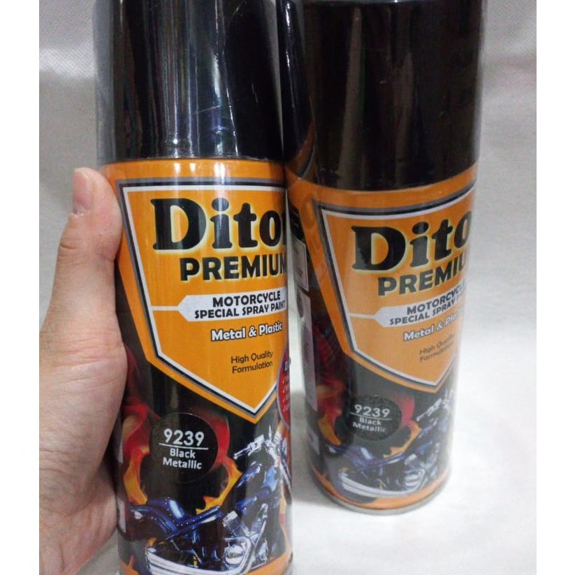 Pilok Pilox Cat Semprot DITON Premium 9239 Black Metallic / Hitam Metalik (400cc / 400ml)