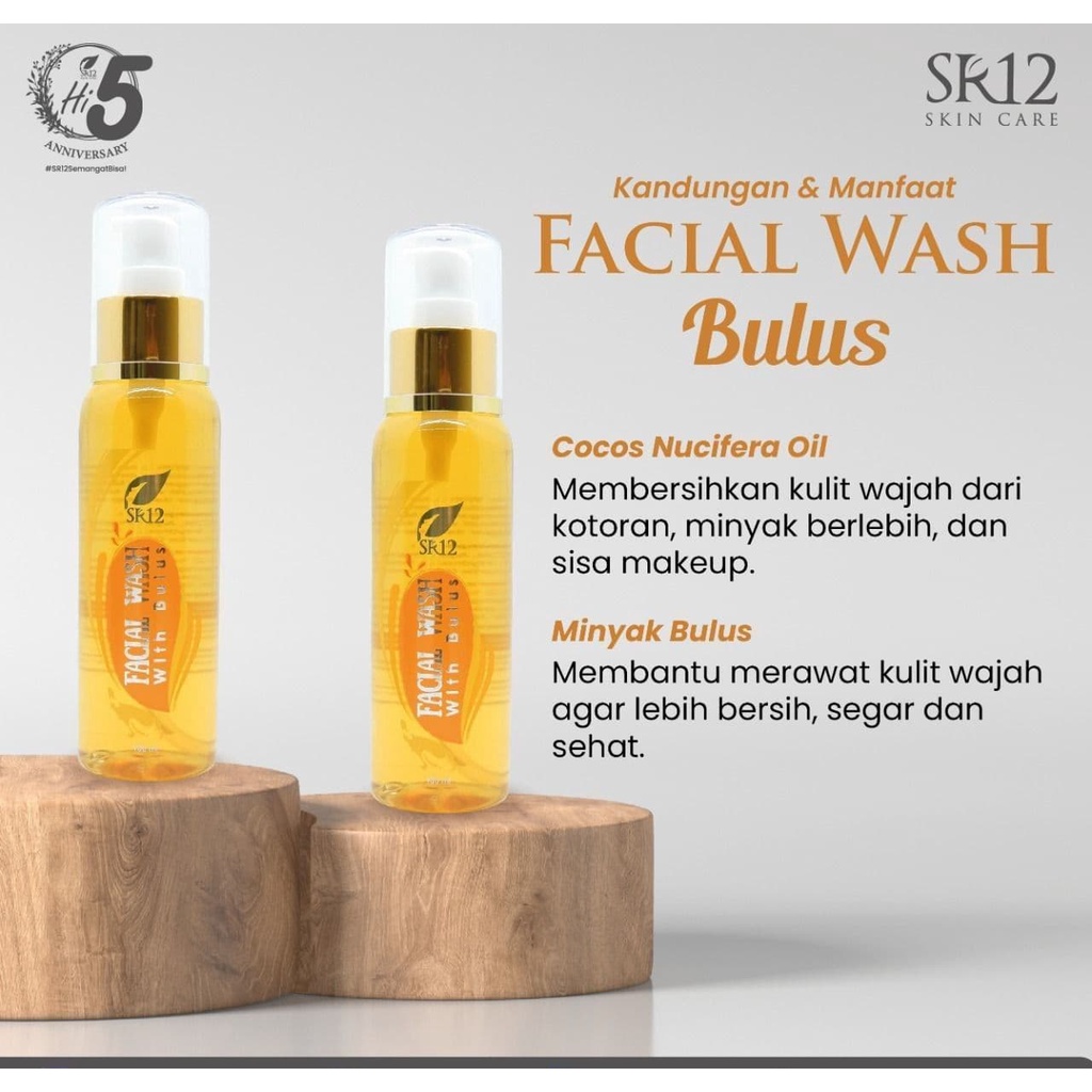 FACIAL WASH BULUS SR12 Kulit Kusam Pembersih Make-Up HERBAL PEMBERSIH WAJAH ALAMI BPOM BLILA