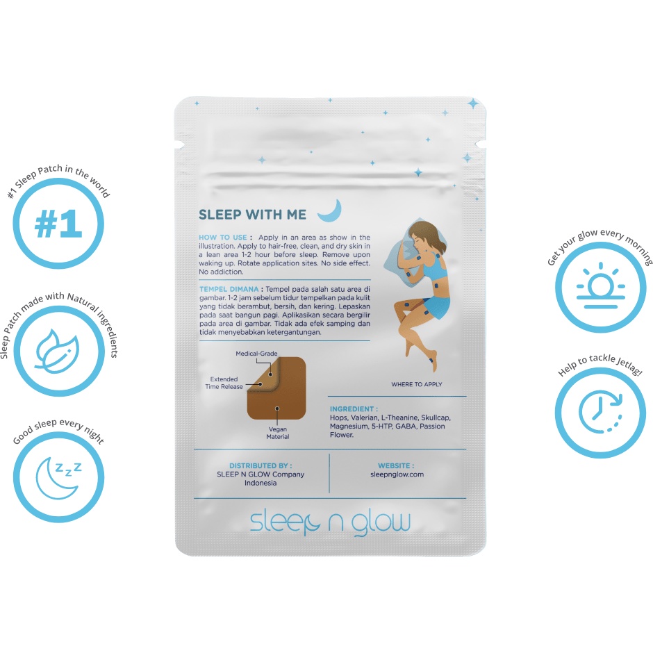 Sleep n Glow Sleep Patch Bantu Tidur Nyenyak 12 pcs