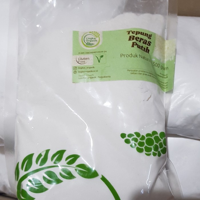 

Ketan-Beras-Tepung- Tepung Beras Putih Organik Merk Lingkar Organik 500 Gram -Tepung-Beras-Ketan.