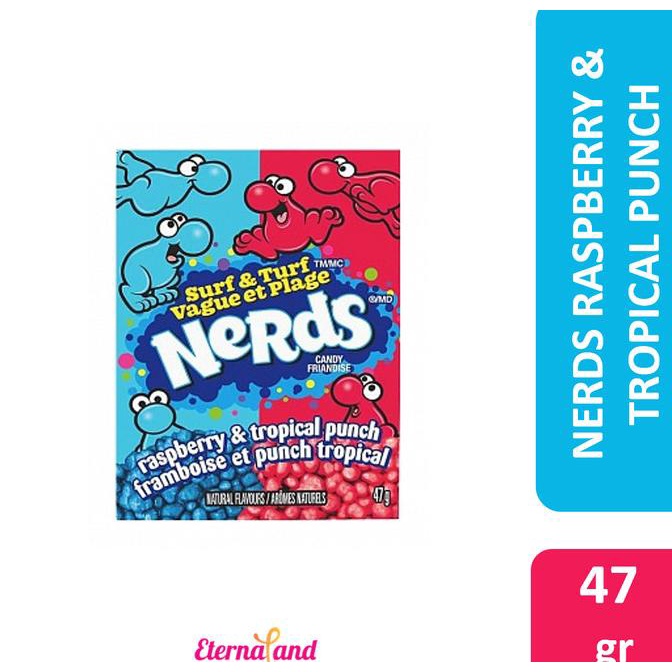 

Nerds Surf & Turf Raspberry Framboise Tropical Punch 47G Permen Buah