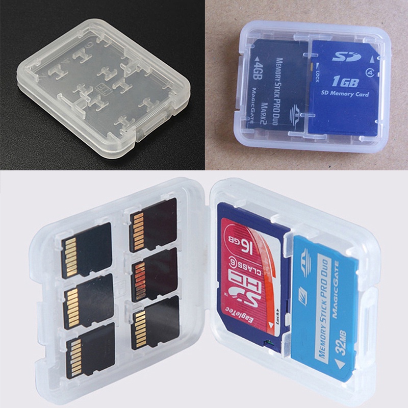 (LUCKID) Kotak Penyimpanan Memory Card Micro SD TF SDHC MSPD 8 Slot