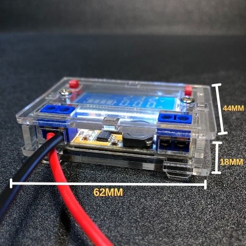 DC Step Down 3A Voltage Regulator Layar LCD Display dengan Casing Akrilik