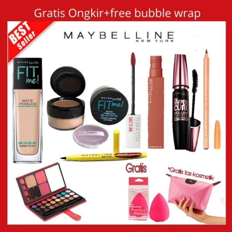 maybelline - paket make up - paket make up murah - paket kosmetik lengkap - paket make up maybeline 