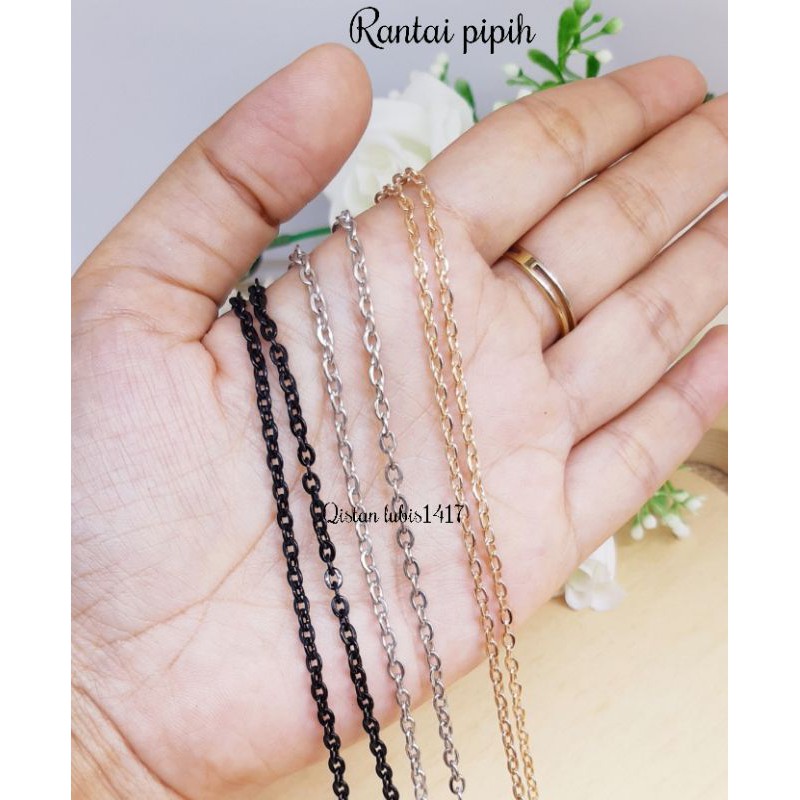 (90cm)Rantai pipih/nuri diy