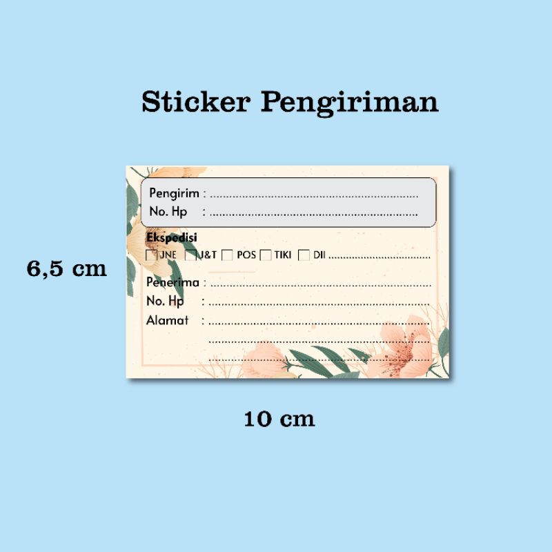 

STICKER PENGIRIMAN, STICKER OLSHOP MURAH MOTIF BUNGA