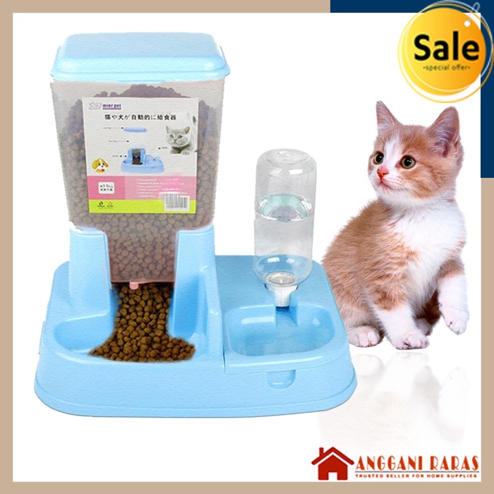 Dispenser Makanan Kucing Otomatis Dispenser Makanan Minuman Kucing Anjing Pet Food Dispenser 500 ml