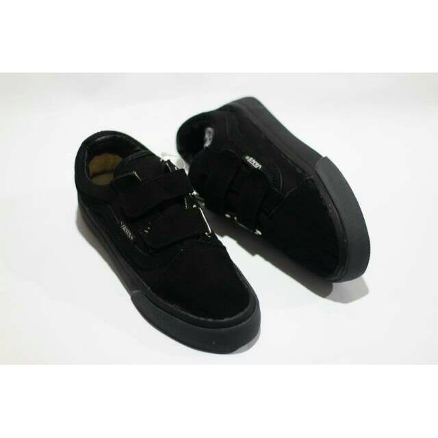 Sepatu Vans Anak Hitam Polos Perepet Sekolah Unisex