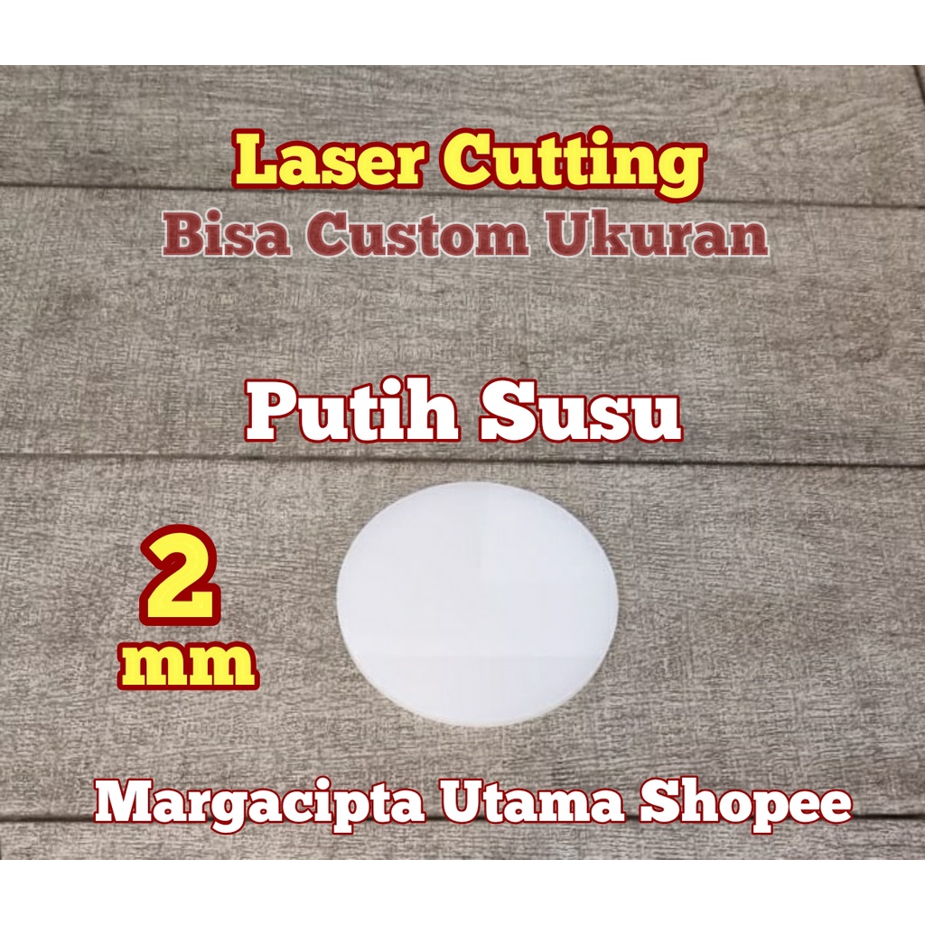 Acrylic Putih Susu 2mm Diameter 9cm Akrilik Laser Cutting Bulat