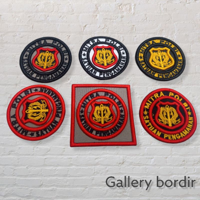 logo bordir mitra polri timbul