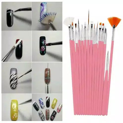 Kuas kuku kutek lukis set tools brush liner peralatan nail art