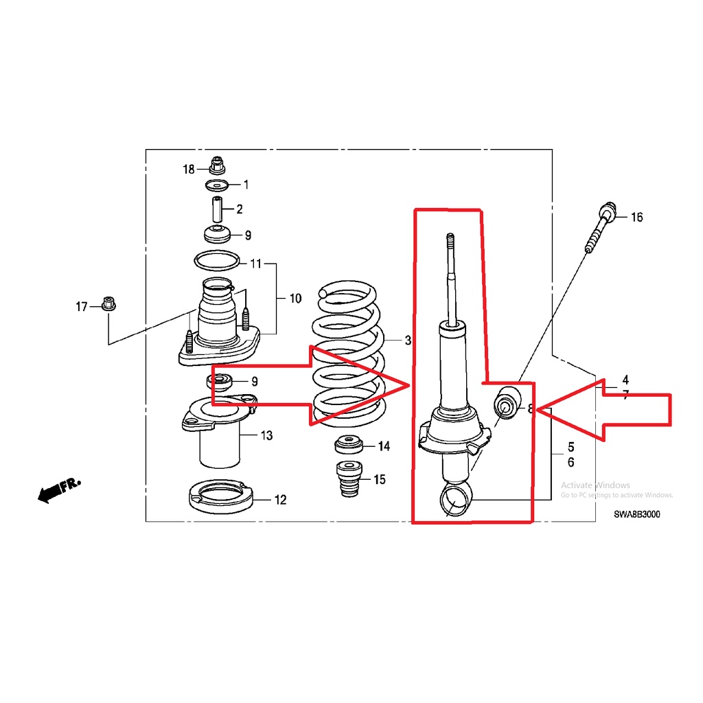 shockbreker shock absorber skop belakang crv gen3 2007 2008 2009 2010 2011 2012 shockbreaker belakang crv gen3