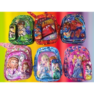 (lolipop) Tas Sekolah Anak Karakter 6D Ukuran Besar / Tas Ben10 / Tas Cars / Tas Spiderman / Tas Sofia / Tas Frozen / Tas Princes