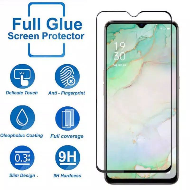 TAMPERED GLASS TG ANTI GORES OPPO RENO 3 FULL LAYAR