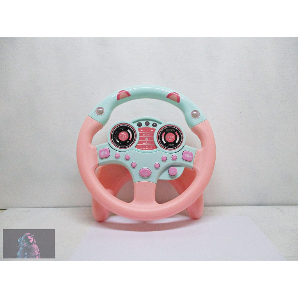 Simulation Steering Wheel Karakter Pokemon pink (mainan stir)