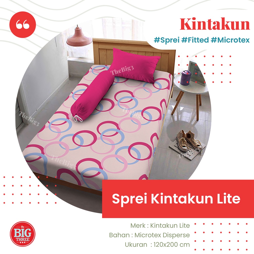 Kintakun Lite Sprei 120x200 / 100X200 CM motif Amarilis Aydan Aruna Carmen Darla Devina Keisya Riana Renata Leila Irmadel  Gardenia Twisty Traccia Vista Pua - Pua Marcatore - Seprai Single 120 SP TBT