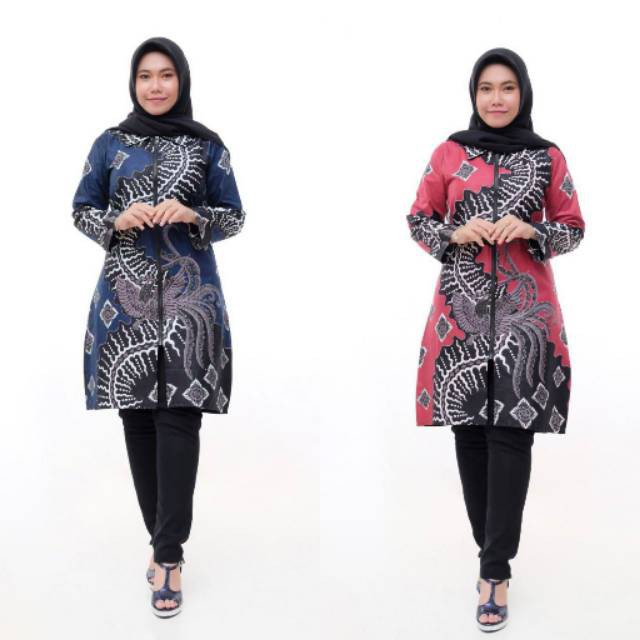 Atasan Zipper Batik Dolby Dolbi Dobby Doby Tenun Sutra Tulis Halus #batikmurah #batikterlaris