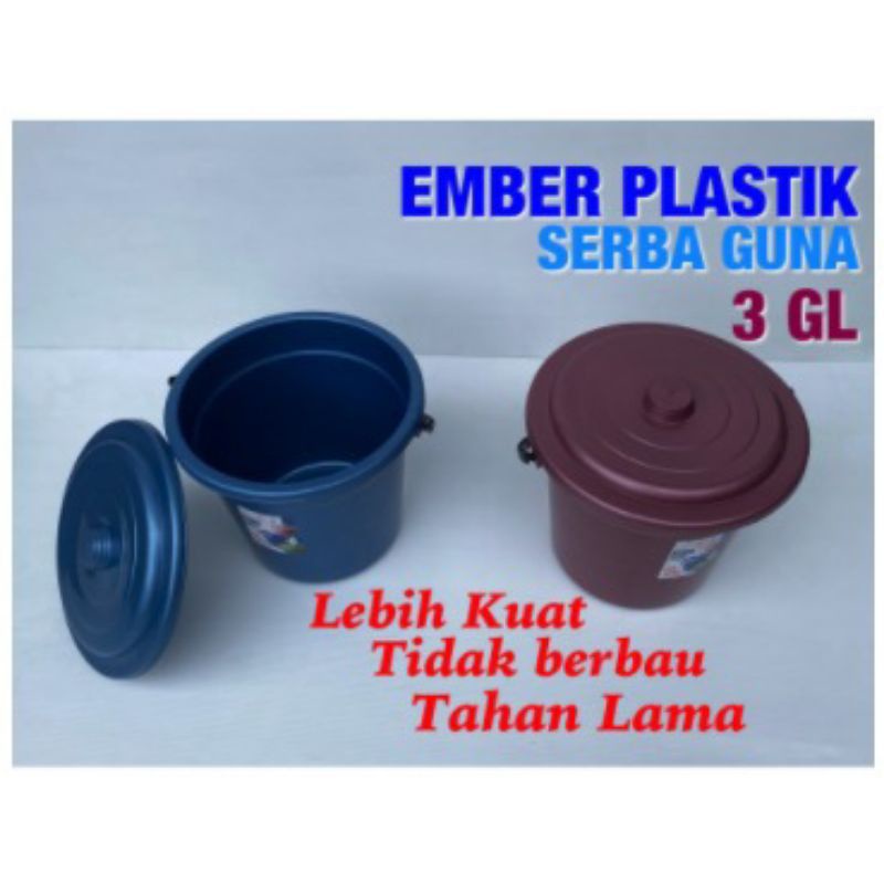 EMBER METALIK WARNA PRINTING/EMBER PLASTIK WARNA +  TUTUP 2GL/EMBER 4GL/3GL