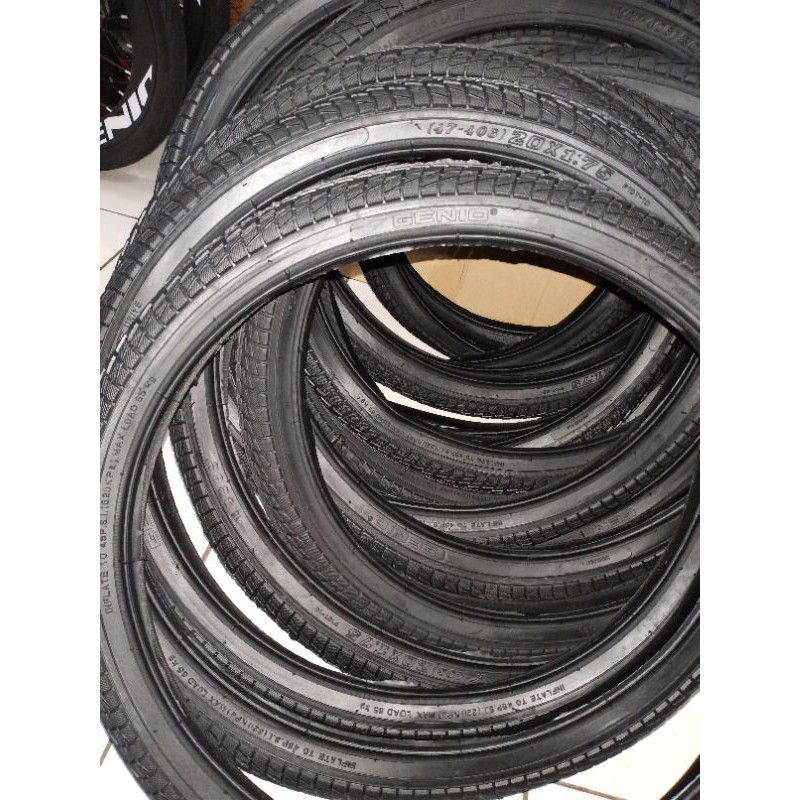 Ban luar sepeda Genio 20×1.75 untuk sepeda lipat/bmx - black
