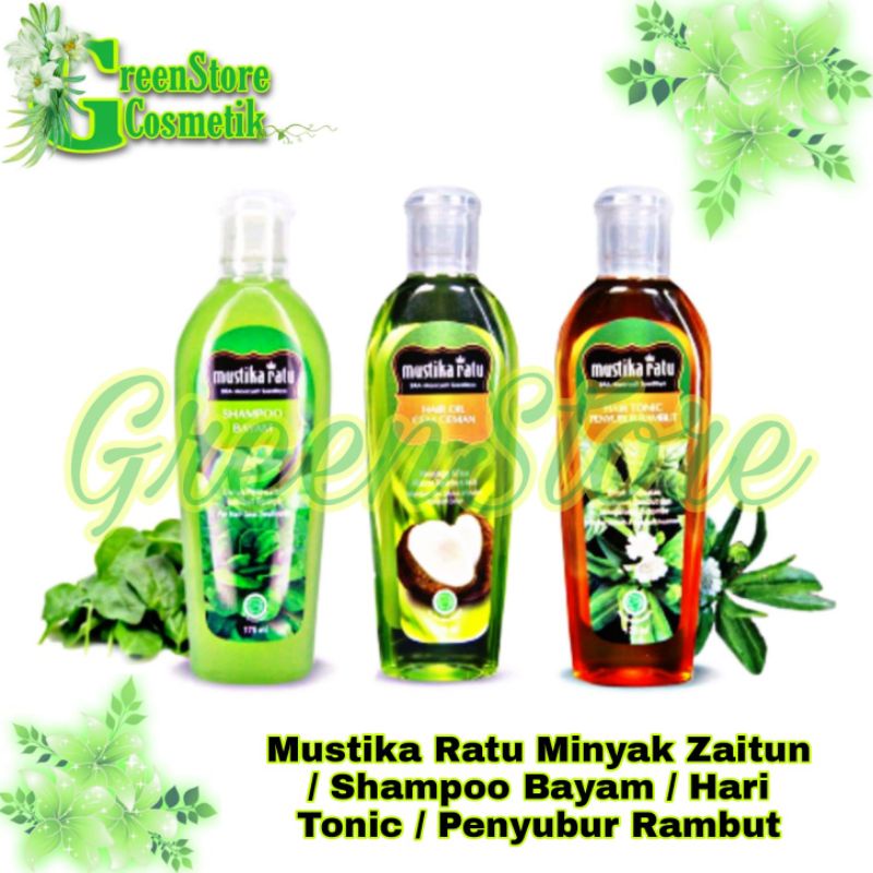 Mustika Ratu Shampoo Bayam/HairOil Cemceman/HairTonic Penyubur Rambut/Minyak Zaitun
