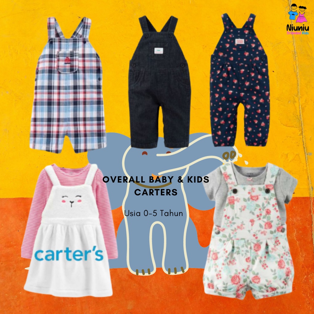 Overall Anak Carters Baby Jumpsuit Bayi Anak Perempuan Cewek Rok Skirt Celana Pants Pendek Short Pol